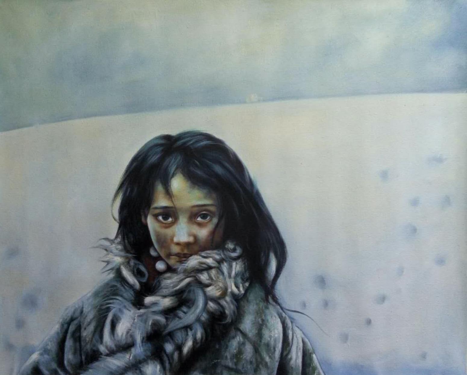 韦振华油画作品《【小卓玛】作者韦振华 临摹》【图0】