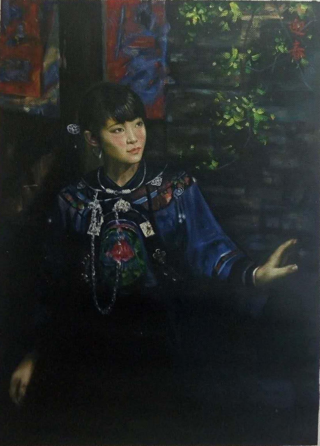 韦振华油画作品《【迎春】作者韦振华 临摹》【图0】