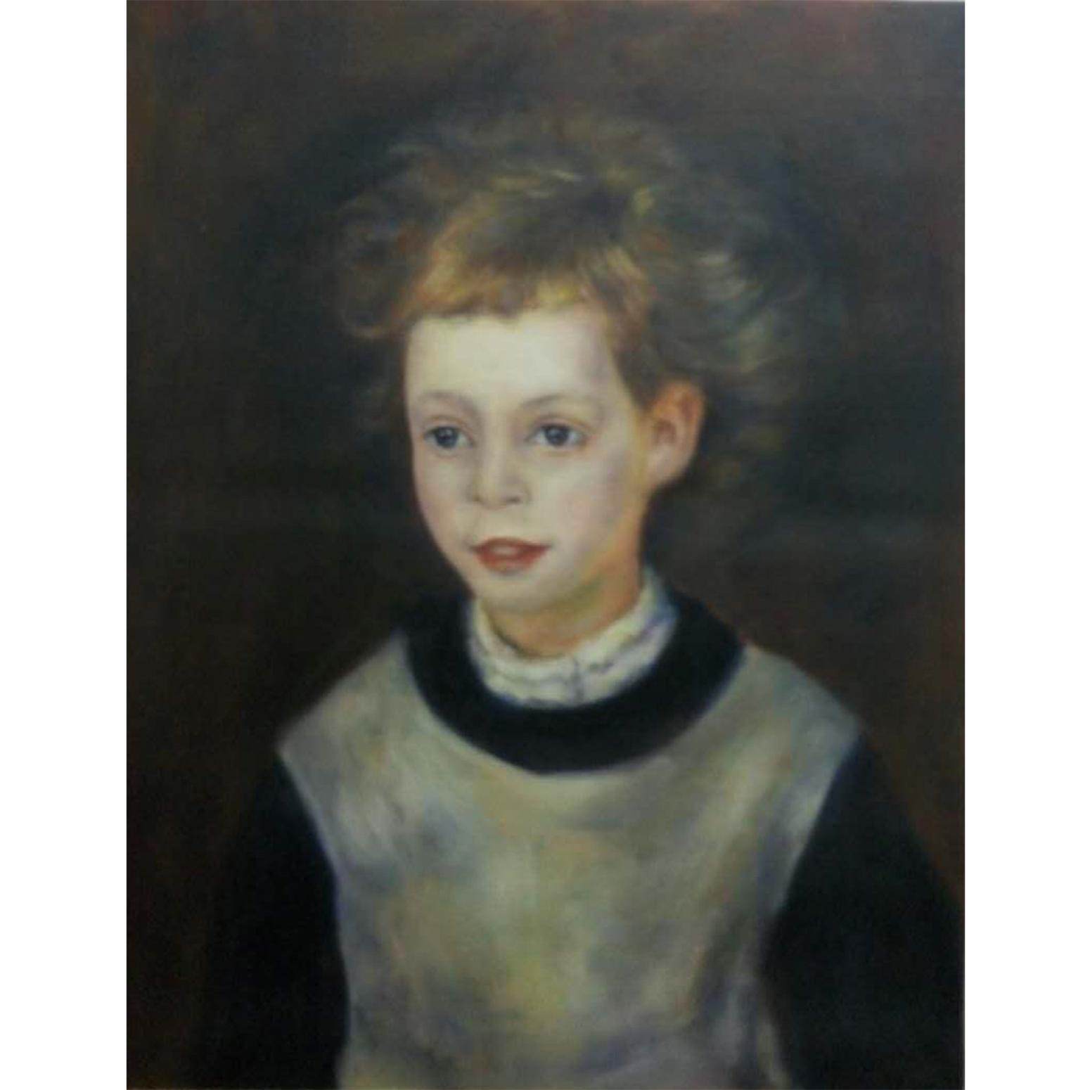 韦振华油画作品《【少年】作者韦振华 临摹》