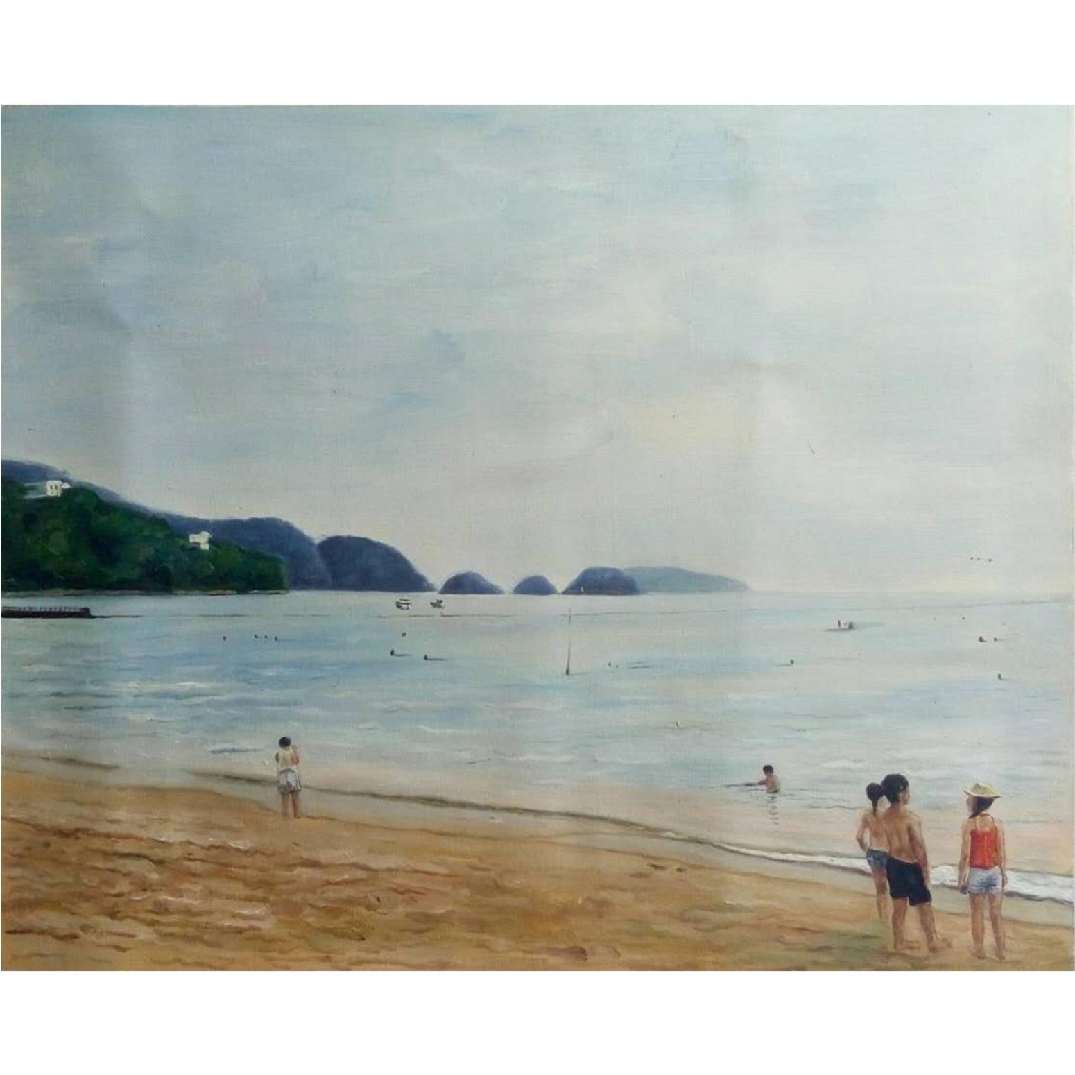 韦振华油画作品《【香港浅水湾】作者韦振华 临摹》