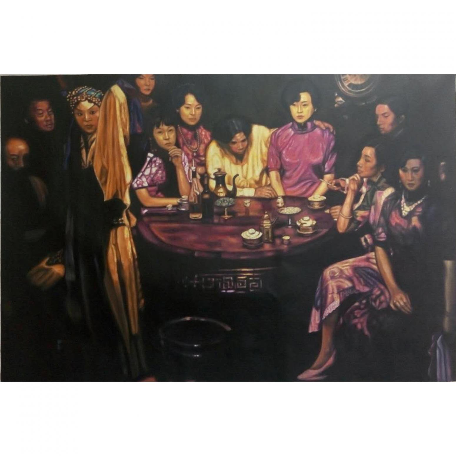 韦振华油画作品《【春堂玉暖】作者韦振华 临摹》