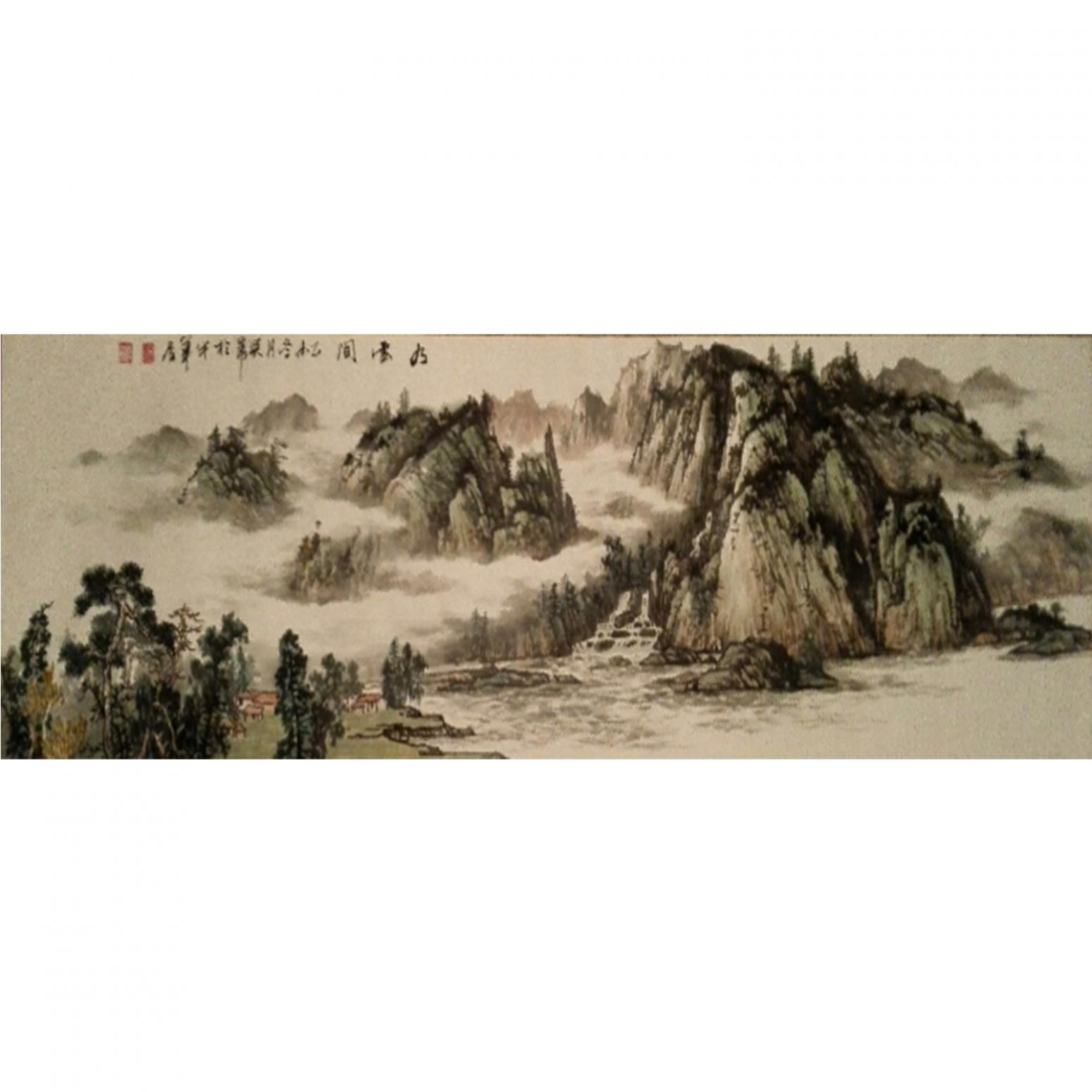 王英勇国画作品《【环江而立】作者王英勇》