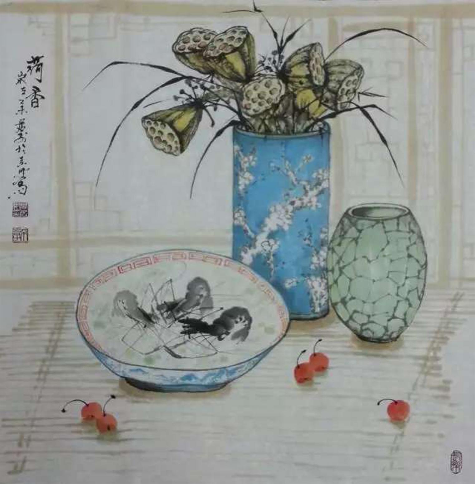 周居安国画作品《【荷香】作者周居安》【图0】