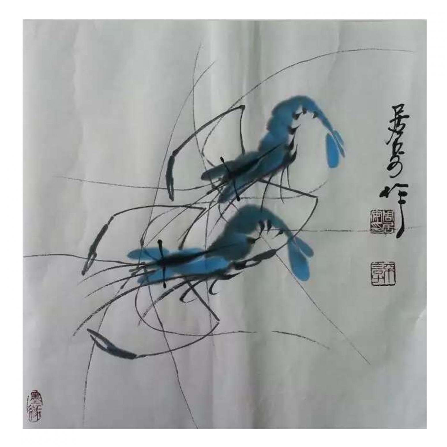 周居安国画作品《【成双成对】作者周居安》