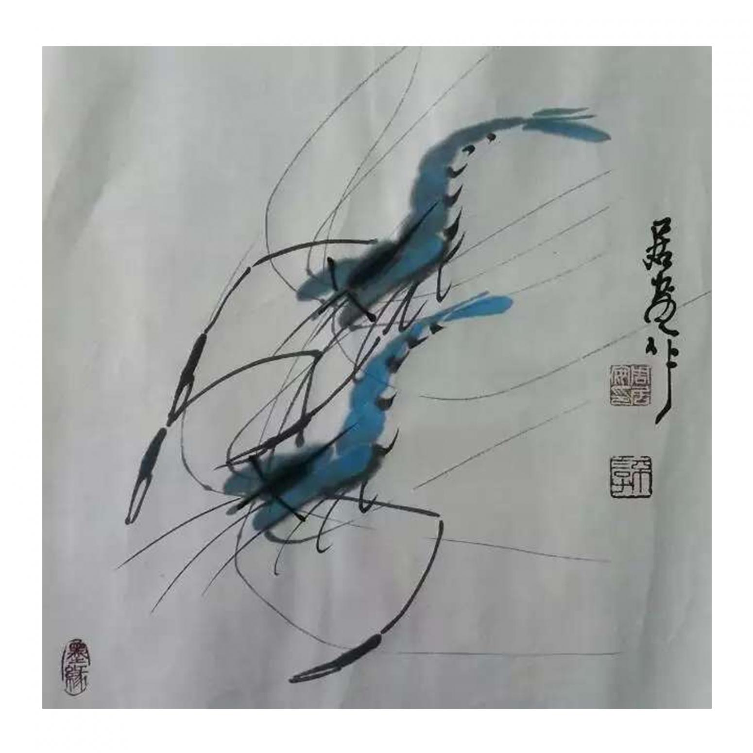 周居安国画作品《【成双成对2】作者周居安》