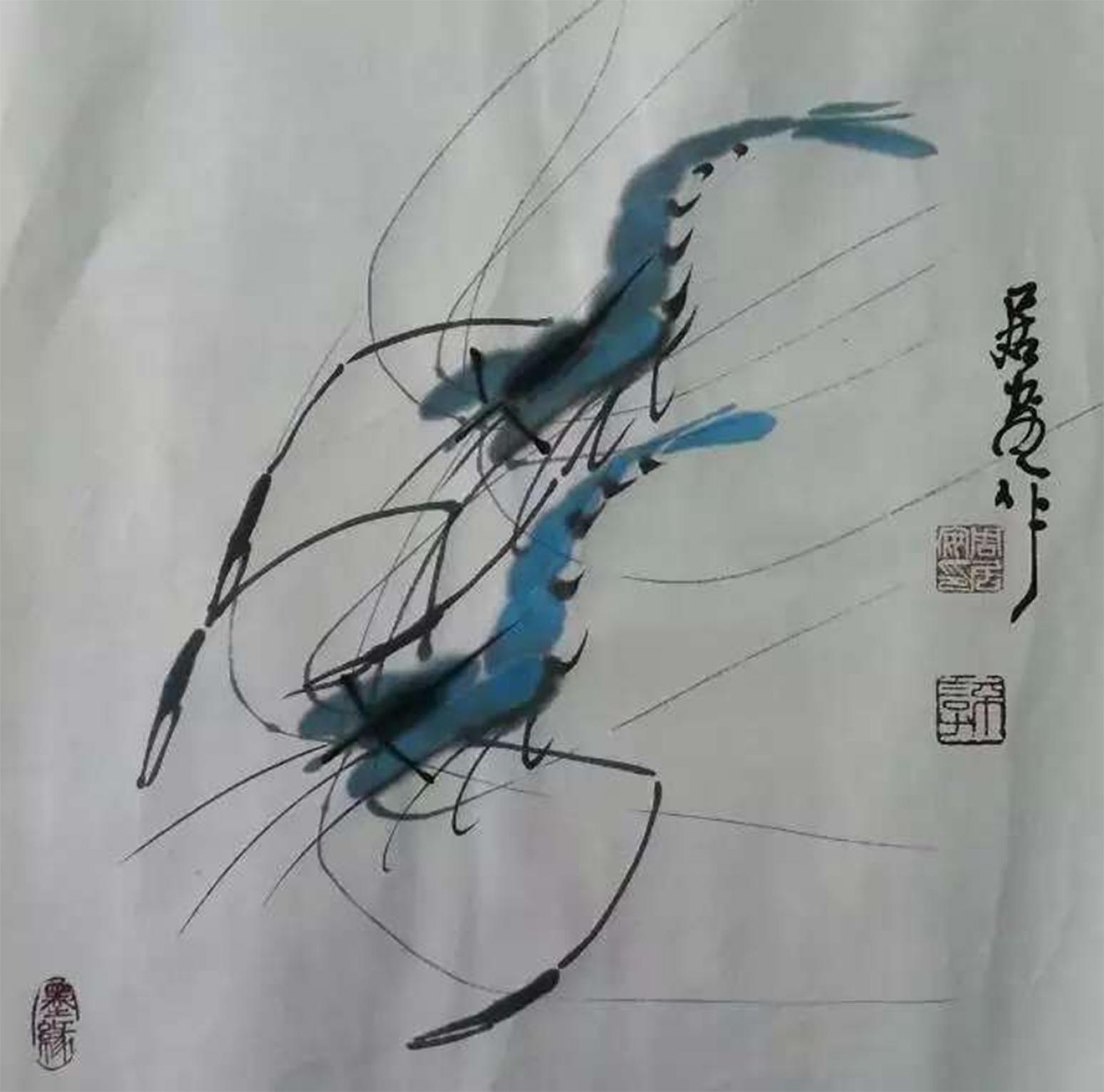 周居安国画作品《【成双成对2】作者周居安》【图0】