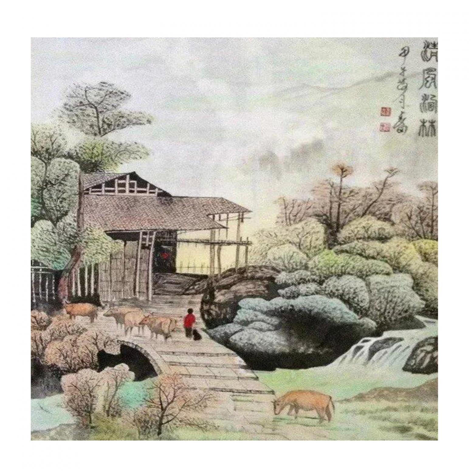 吴春田国画作品《【山水22】作者吴春田》