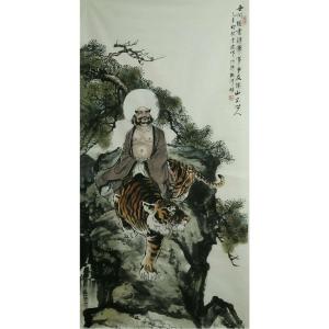 于波国画作品《【伏虎罗汉】作者于波》价格6000.00元