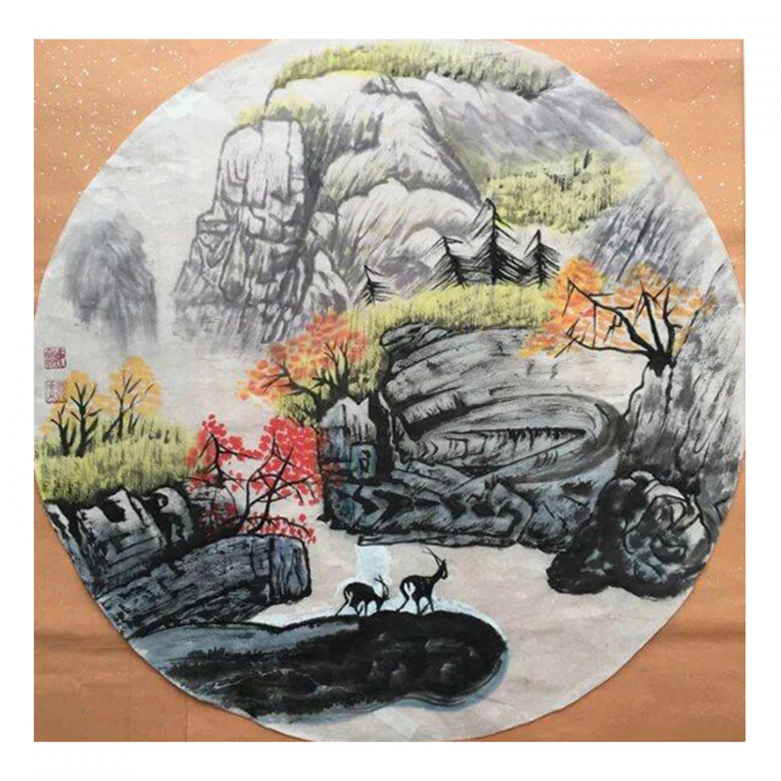 吴春田国画作品《【山水31】作者吴春田》