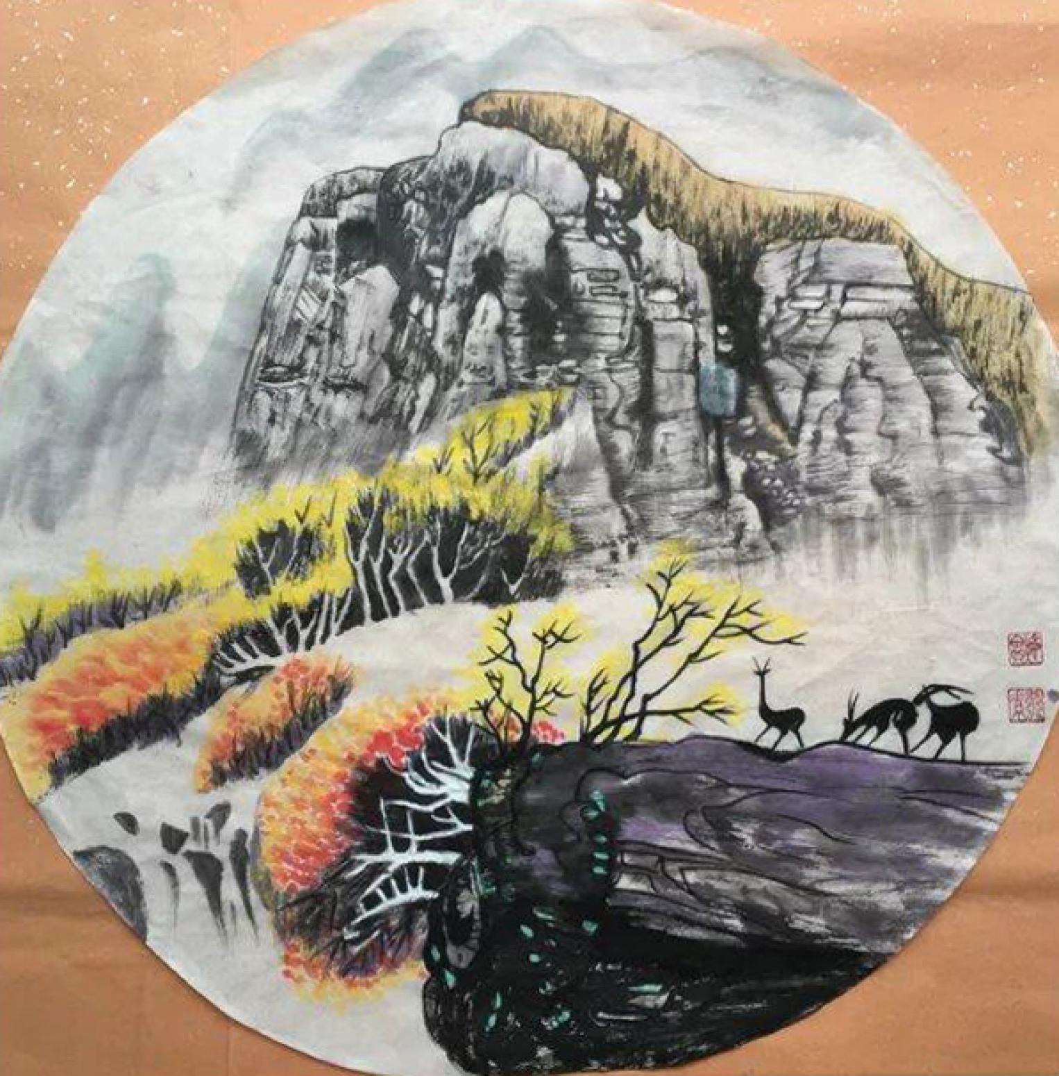 吴春田国画作品《【山水32】作者吴春田》【图0】