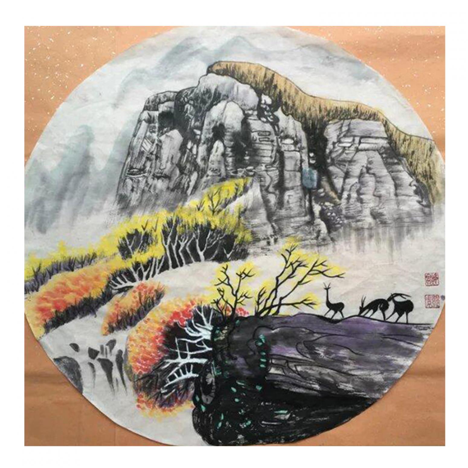 吴春田国画作品《【山水32】作者吴春田》