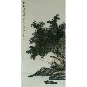 于波国画作品《【垂钓图】作者于波》价格4800.00元