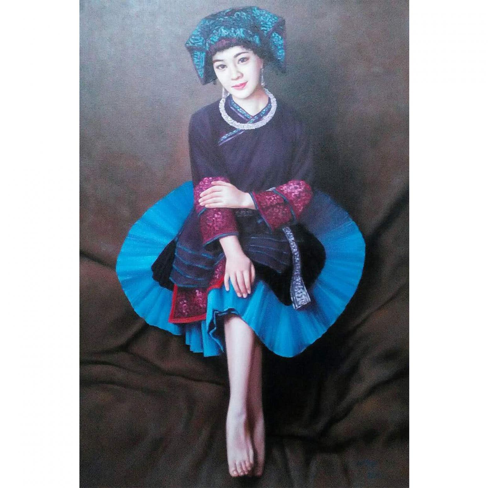 王冬寒油画作品《【民族少女】作者王冬寒》