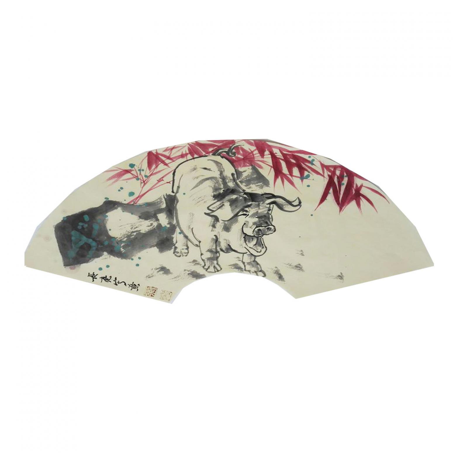 刘长亮国画作品《【扇面】作者刘长亮》【图0】