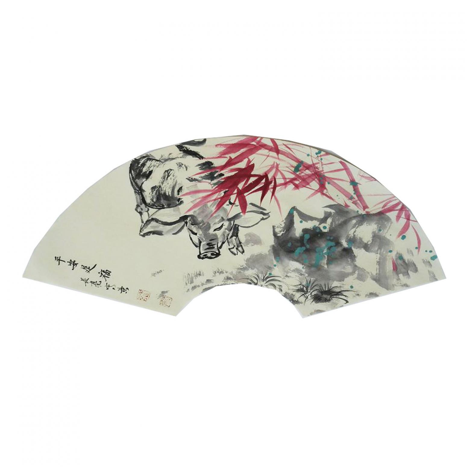 刘长亮国画作品《【扇面】作者刘长亮》【图0】