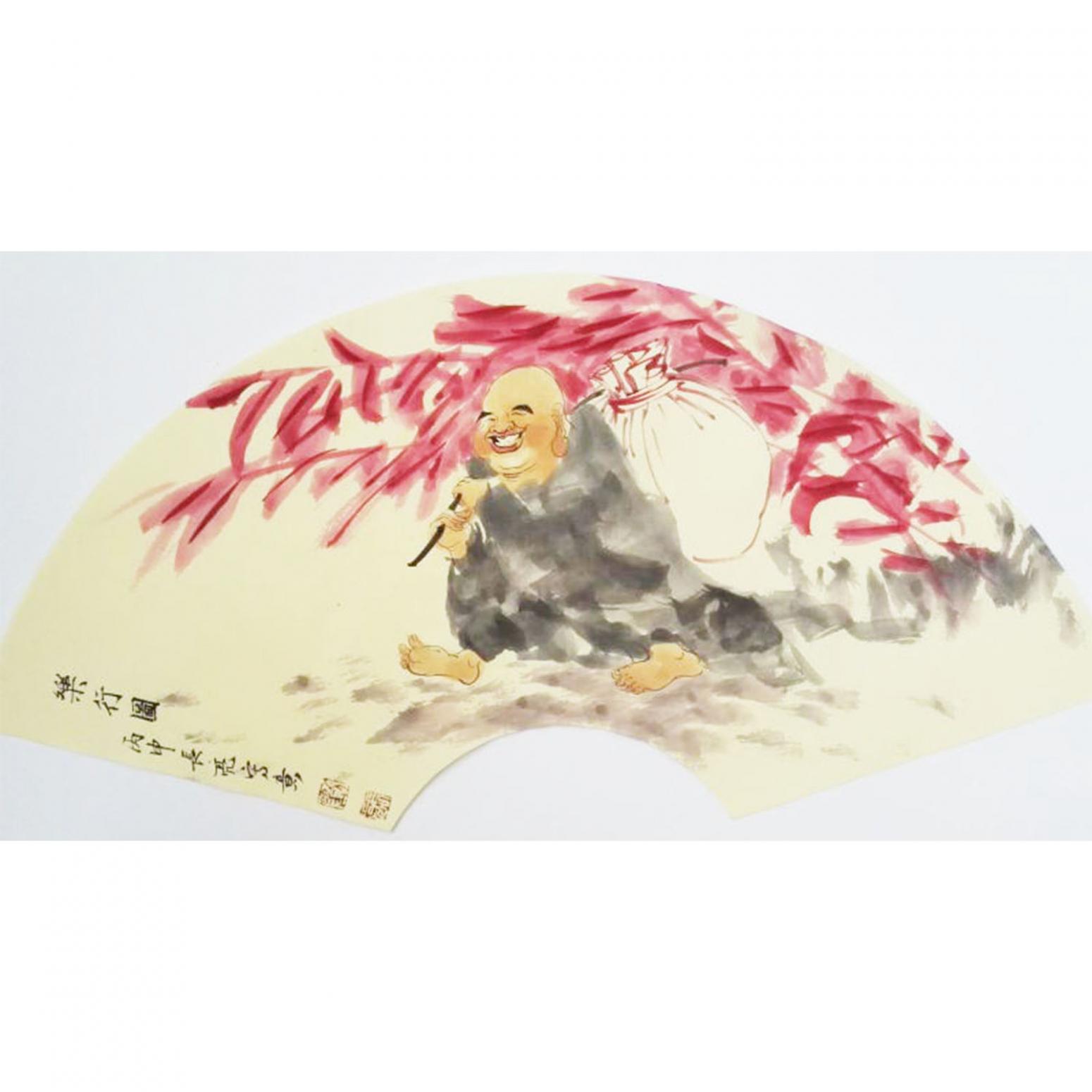 刘长亮国画作品《【扇面】作者刘长亮》