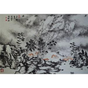 艺术品图片：艺术家陈乐国画作品名称《【家山清幽图】作者陈乐》价格4800.00 元