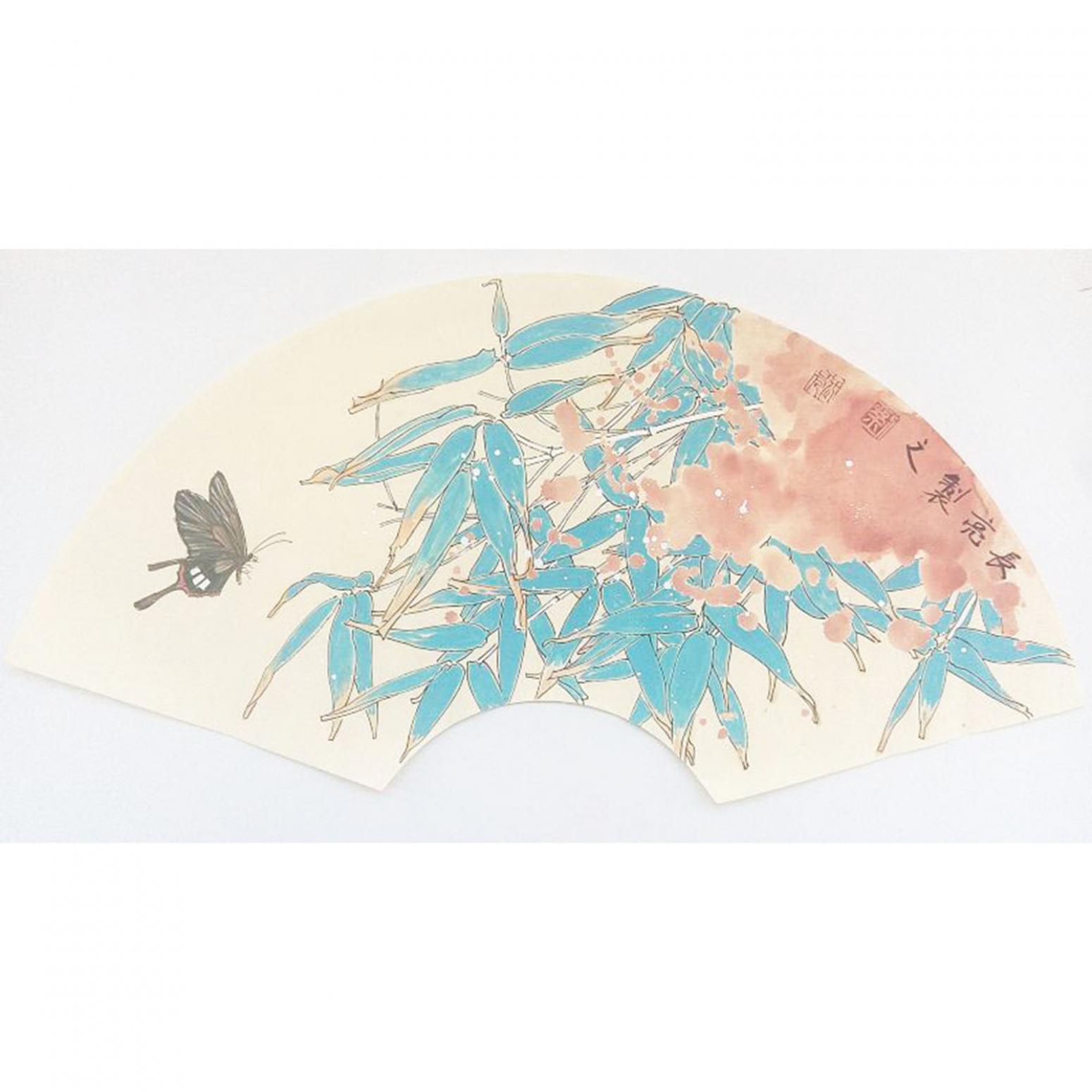 刘长亮国画作品《【扇面】作者刘长亮》