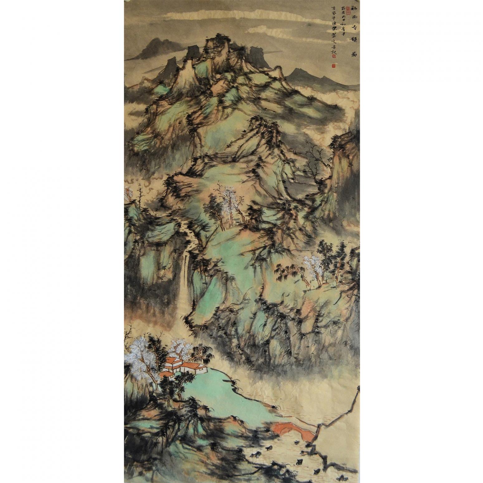 陈乐国画作品《【溪山春韵】作者陈乐》