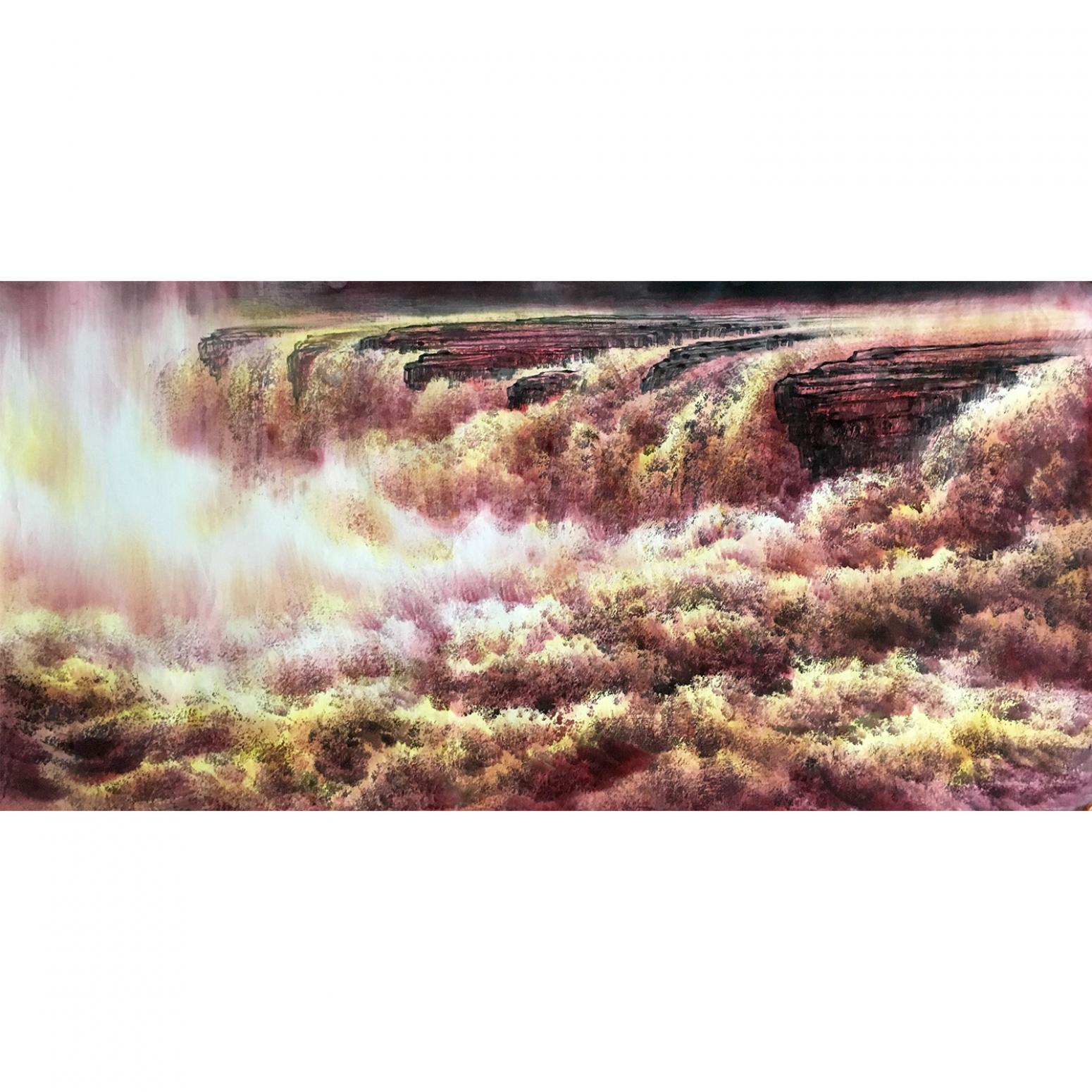 袁峰国画作品《【黄河4】作者袁峰》