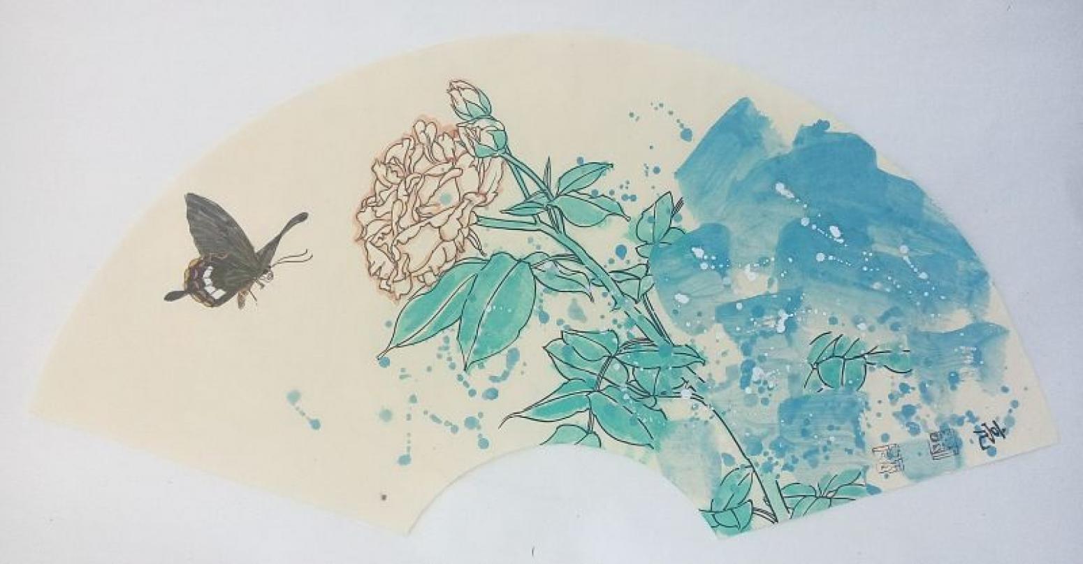 刘长亮国画作品《【扇面】作者刘长亮》【图0】