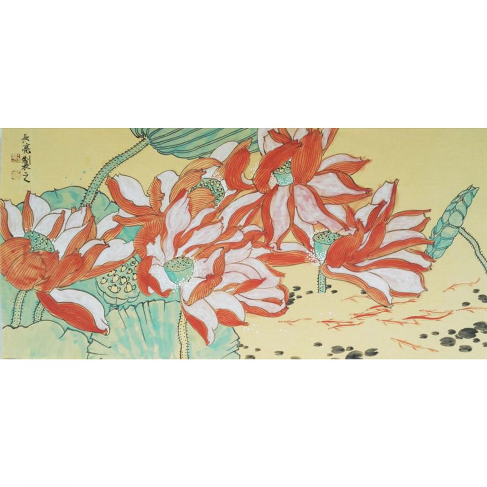 刘长亮国画作品《【荷风】作者刘长亮》