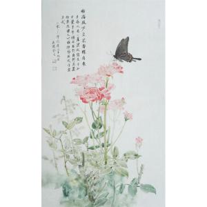 刘长亮国画作品-《【蝶至】作者刘长亮》