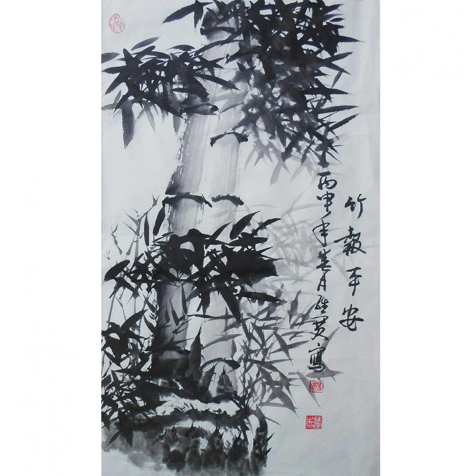 杨维宽国画作品《【竹报平安】作者杨维宽  可定制》