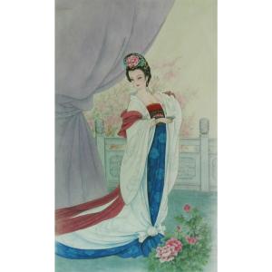徐景莲国画作品《【手工仕女图】徐景莲》议价