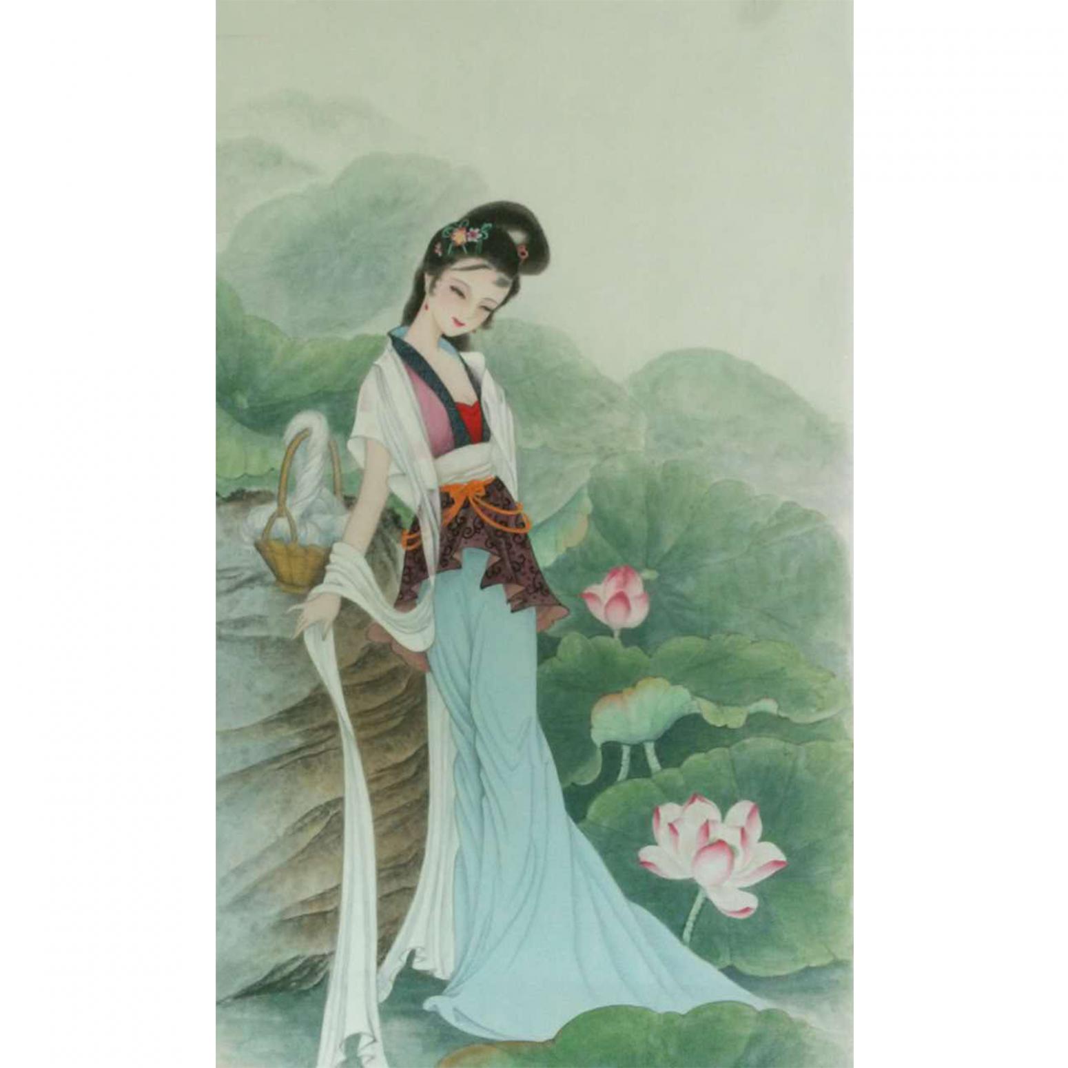 徐景莲国画作品《【仕女】徐景莲临摹》