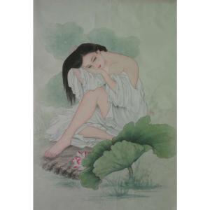 徐景莲国画作品《【仕女】徐景莲 临摹》议价