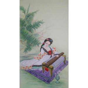 徐景莲国画作品《【抚琴】作者徐景莲》议价