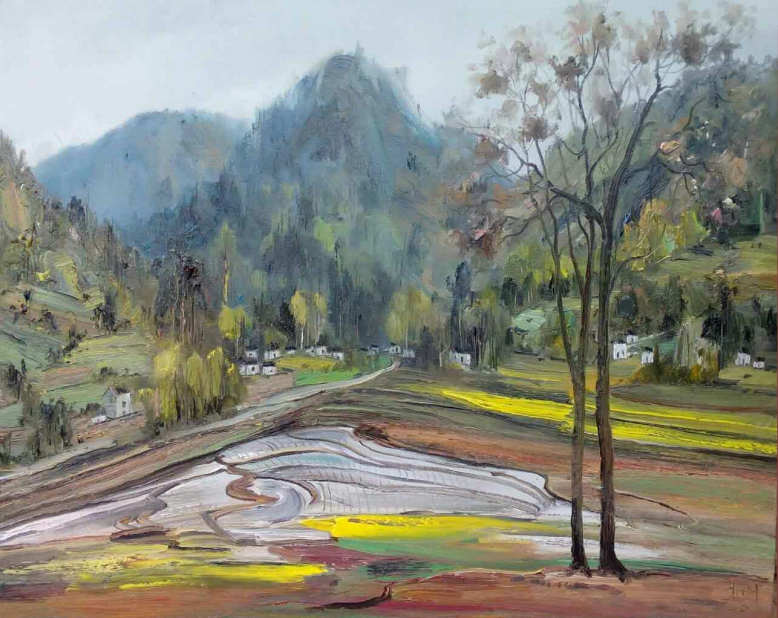 朱明油画作品《【水田】作者朱明》【图0】