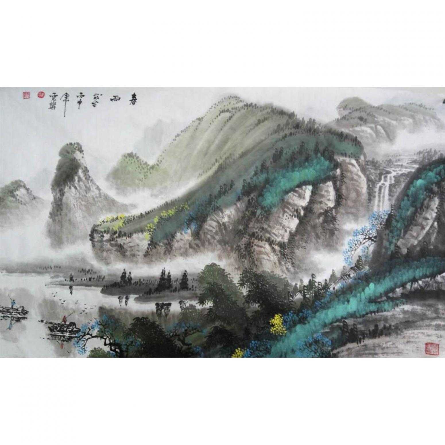 侯虎乐国画作品《【春雨】作者侯虎乐》