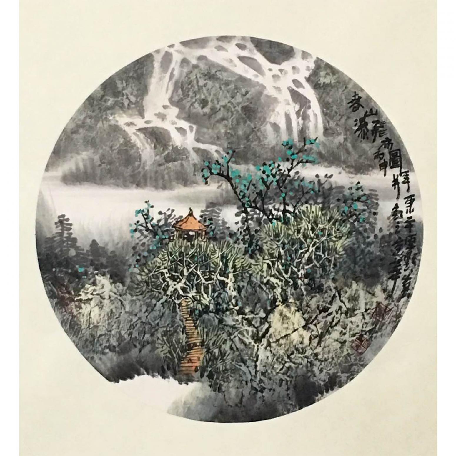 原东平国画作品《【春景】作者原东平》