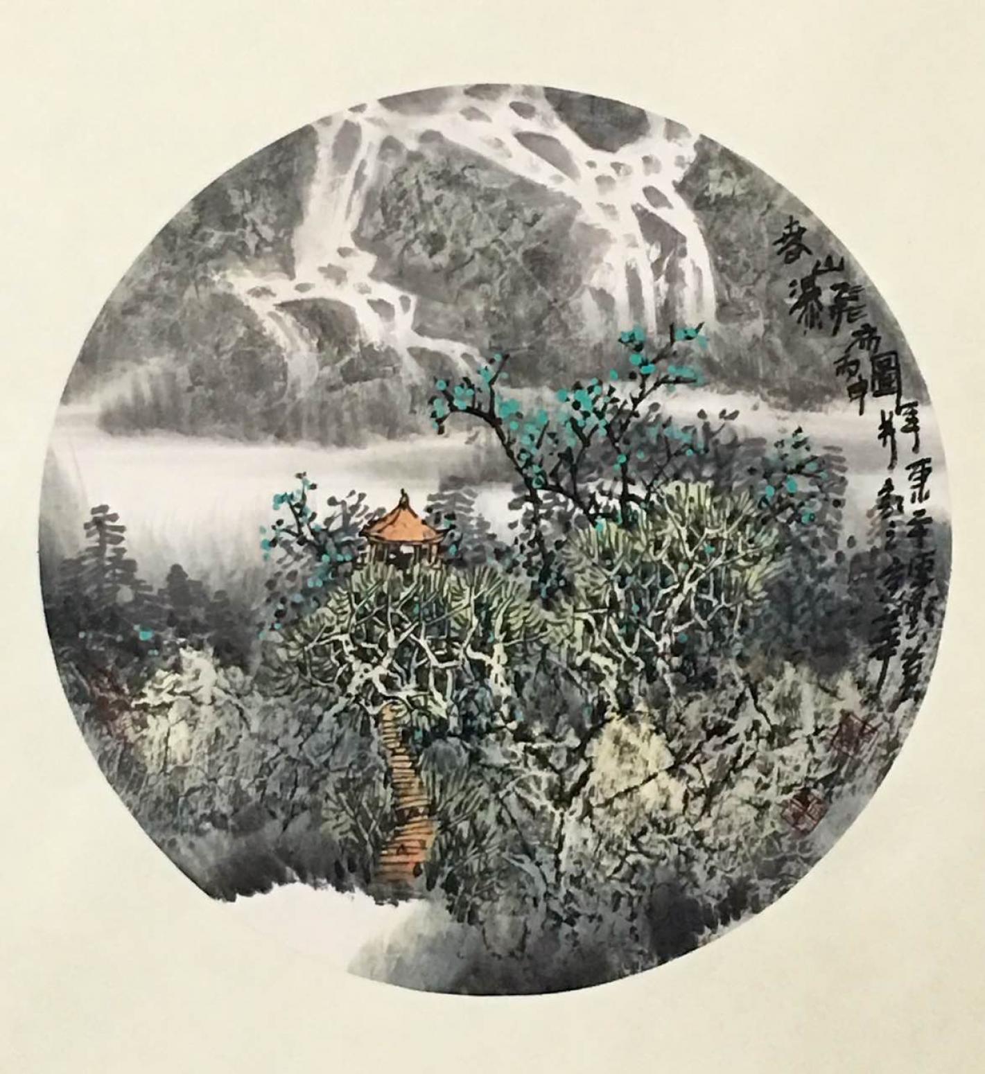 原东平国画作品《【春景】作者原东平》【图0】