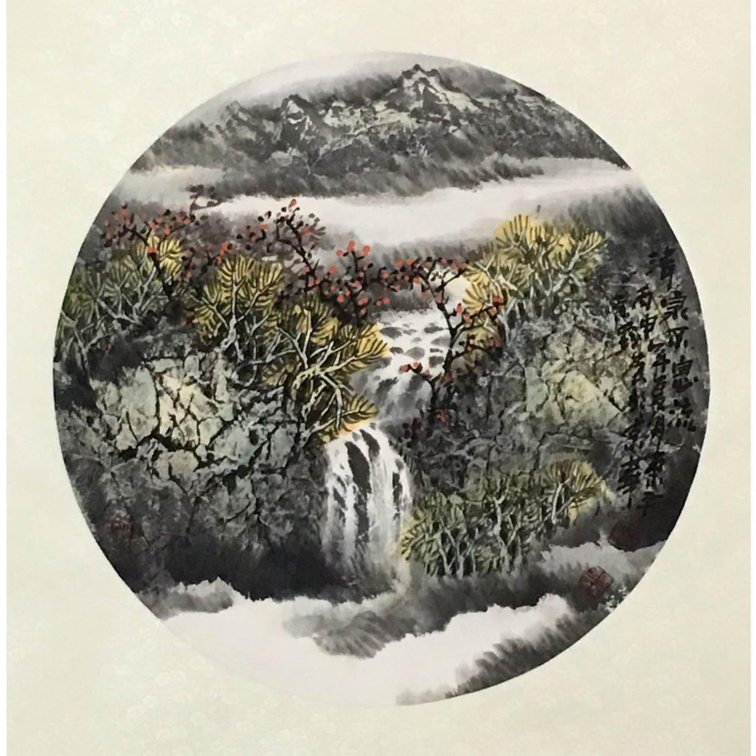 原东平国画作品《【清泉环溪流】作者原东平》