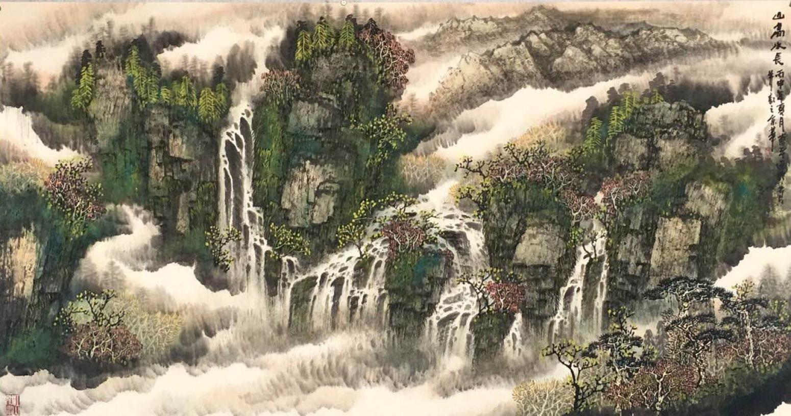 原东平国画作品《【山高水长】作者原东平》【图0】