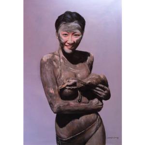 凌振宁油画作品《【人物油画6】作者凌振宁》价格2400.00元