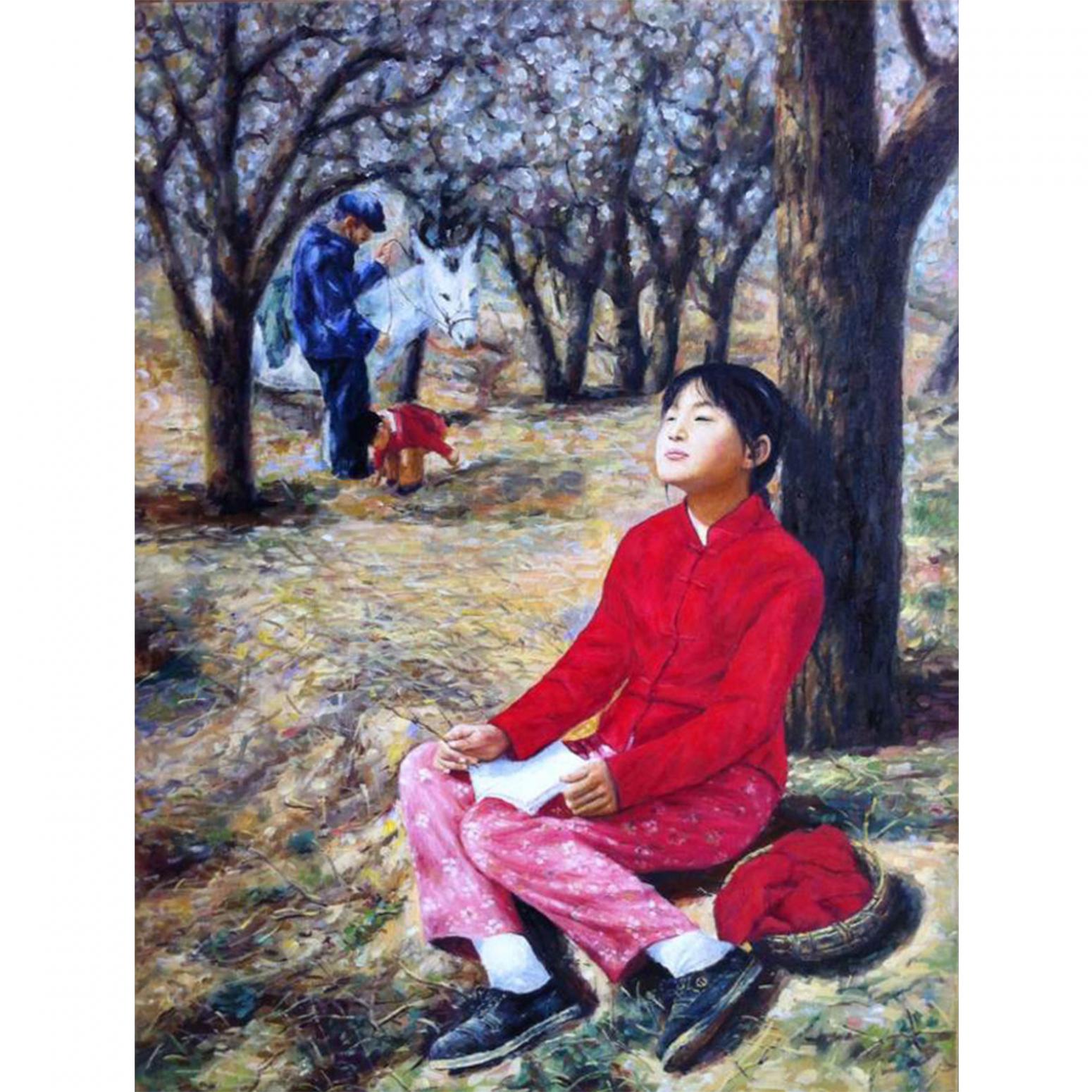 凌振宁油画作品《【童年】作者凌振宁》