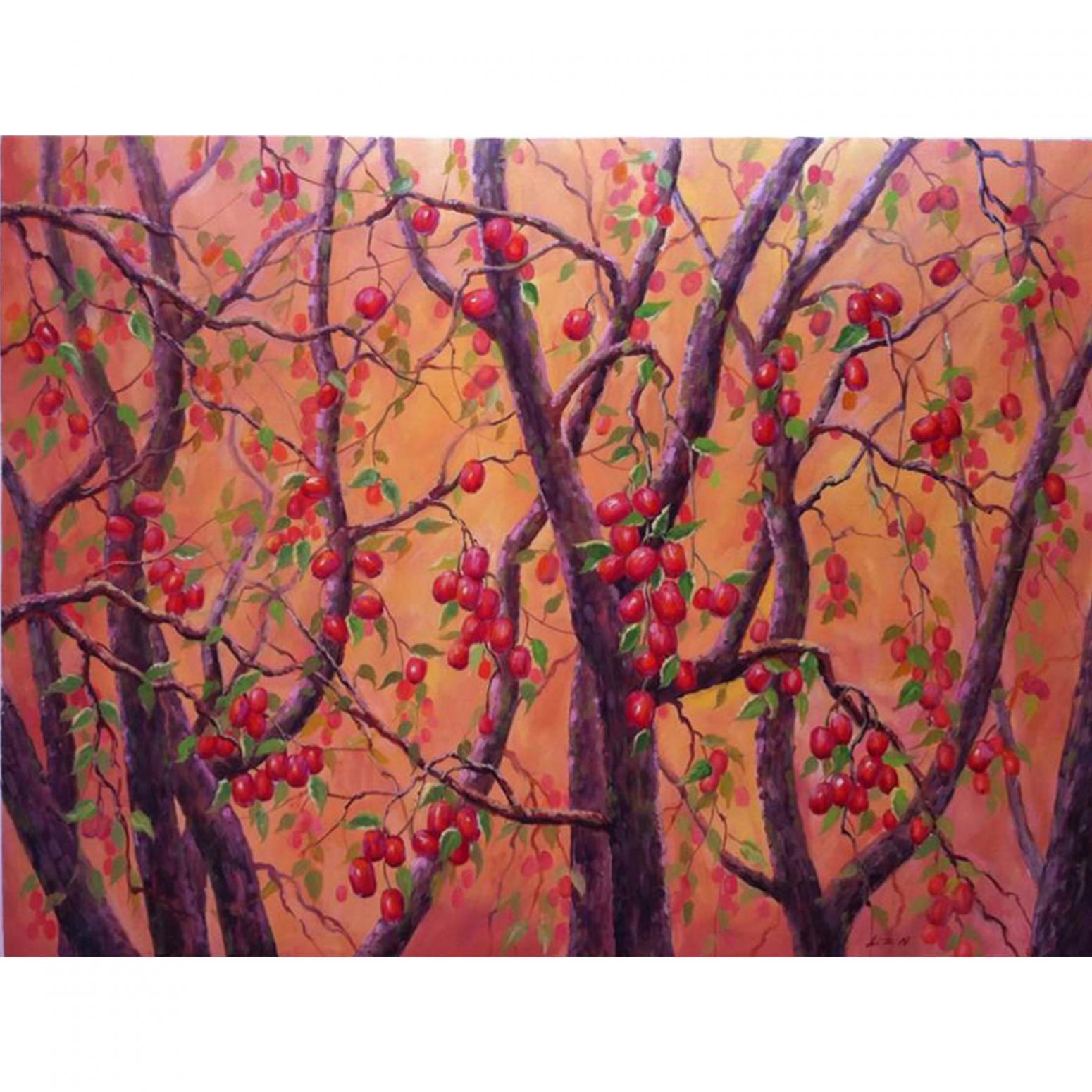 凌振宁油画作品《【红红火火】作者凌振宁》