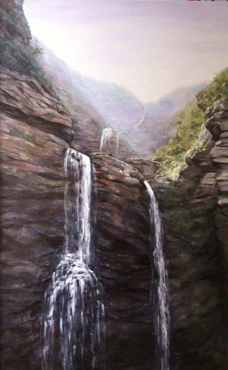 凌振宁油画作品《【壁岩飞流】作者凌振宁》【图0】