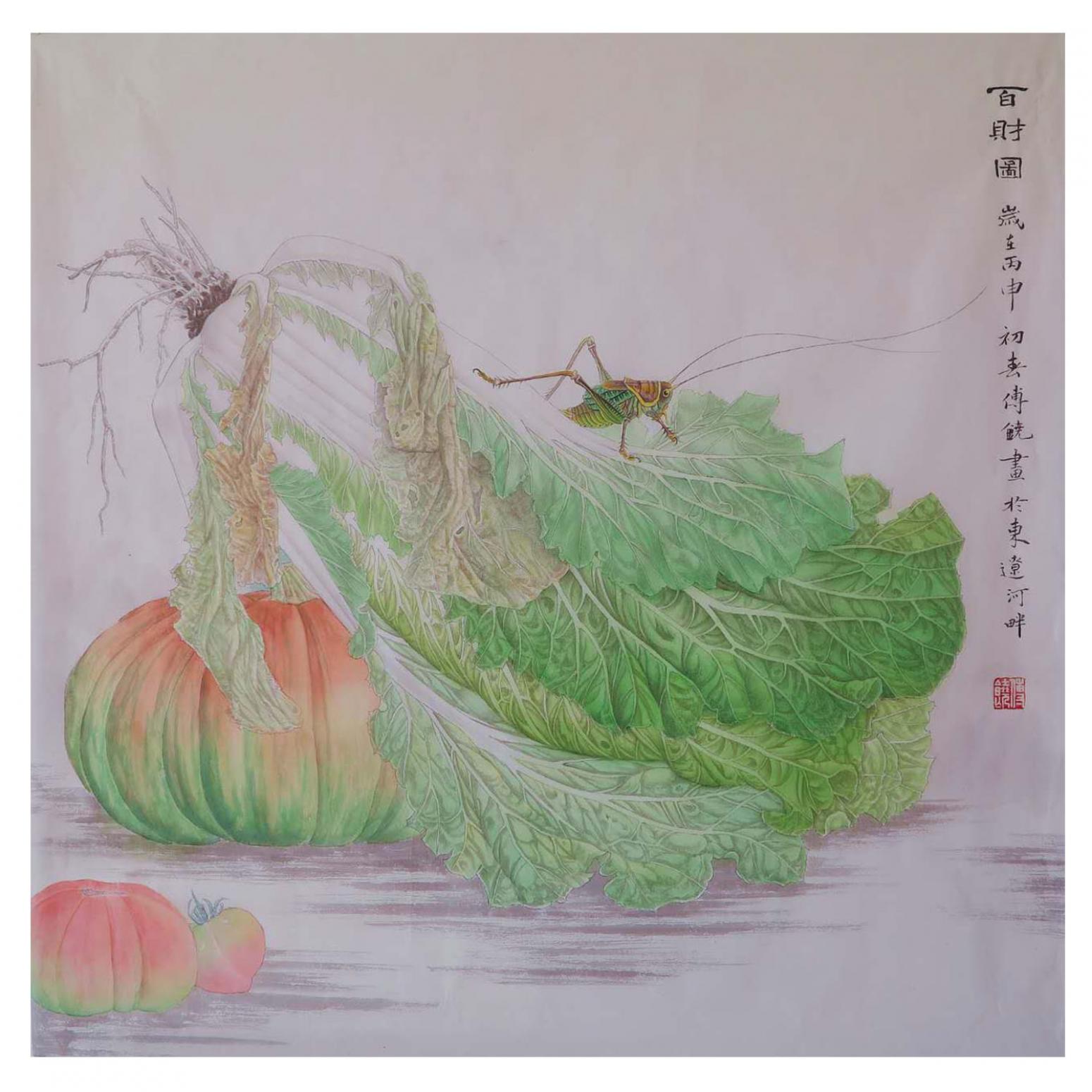 傅饶国画作品《【百财图3】作者傅饶》