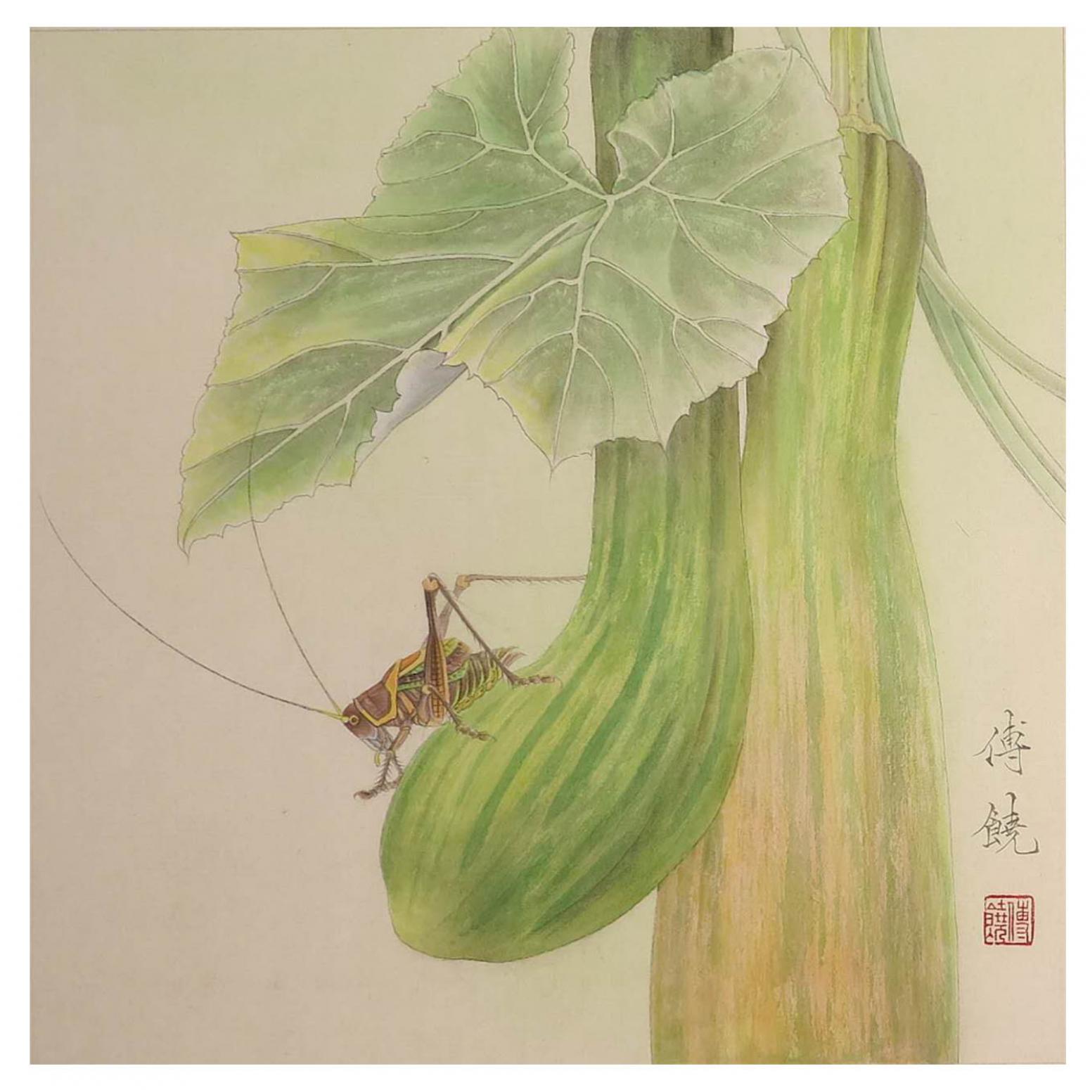 傅饶国画作品《【昆虫记】作者傅饶》