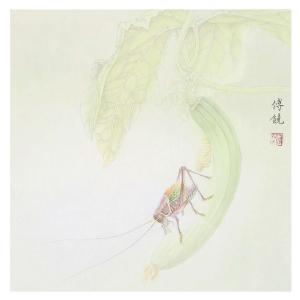 艺术品图片：艺术家傅饶国画作品名称《【蝈蝈】作者傅饶》议价