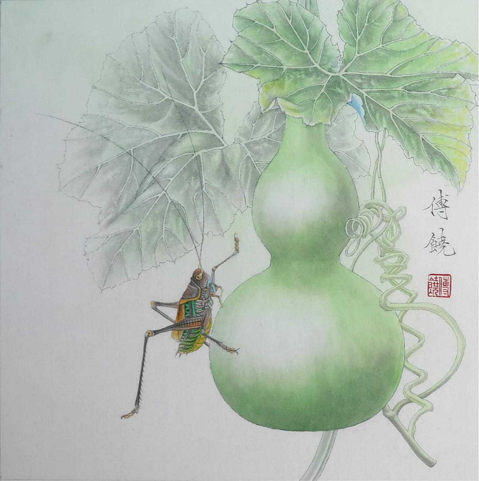 傅饶国画作品《【绿藤】作者傅饶》【图0】