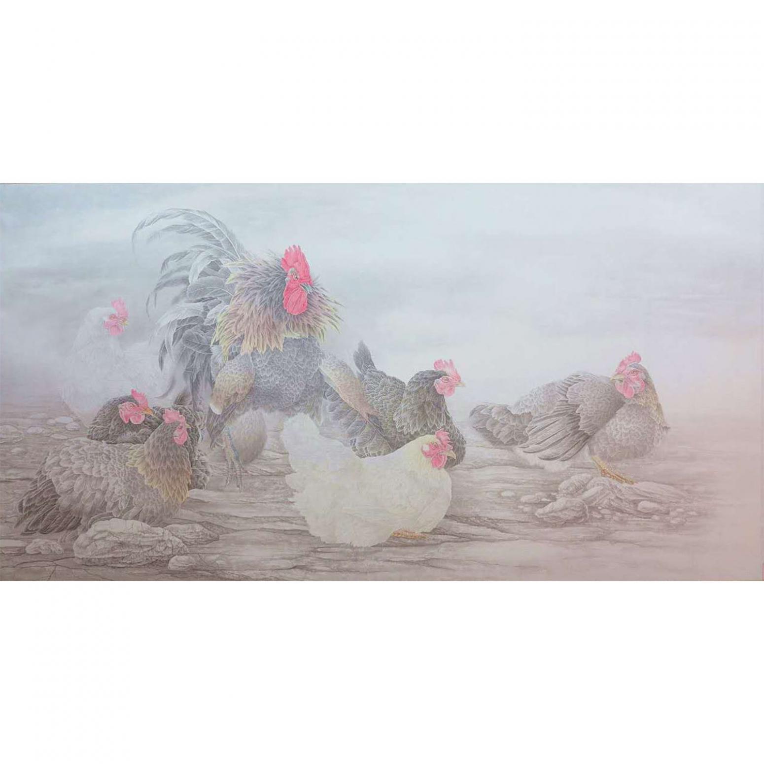 傅饶国画作品《【群秀图】作者傅饶》