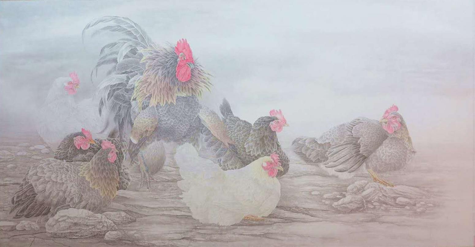 傅饶国画作品《【群秀图】作者傅饶》【图0】