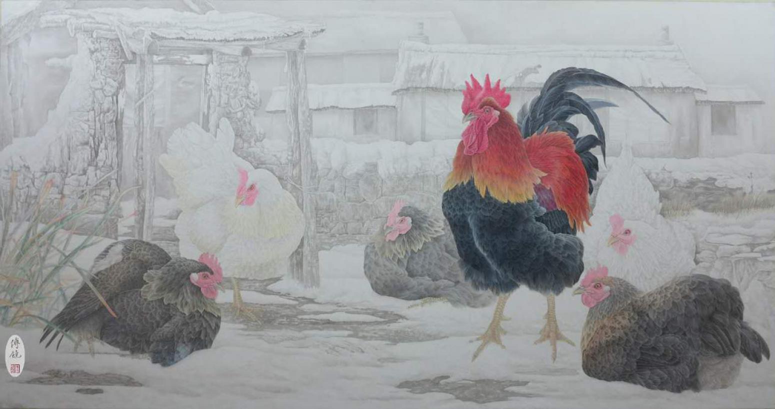 傅饶国画作品《【英姿飒爽】作者傅饶》【图0】