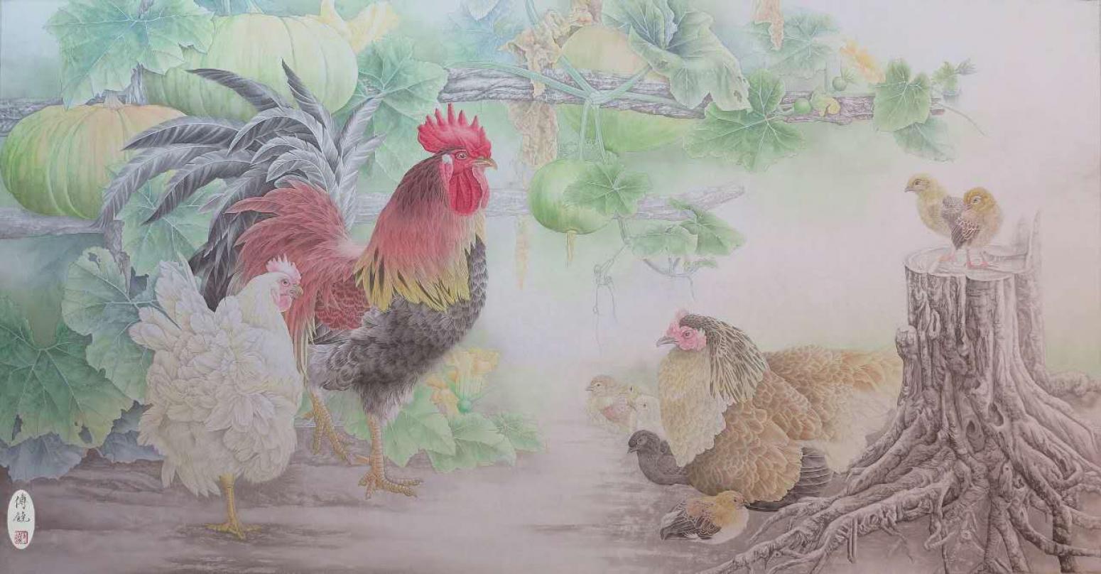 傅饶国画作品《【瓜田李下】作者傅饶》【图0】